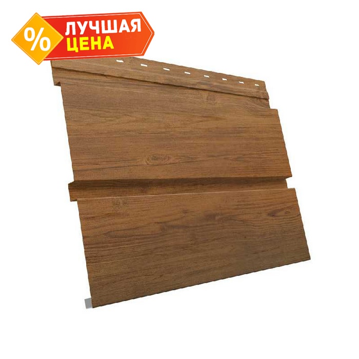 Металлический софит Квадро брус без перфорации 0,45 Print Elite Golden Wood